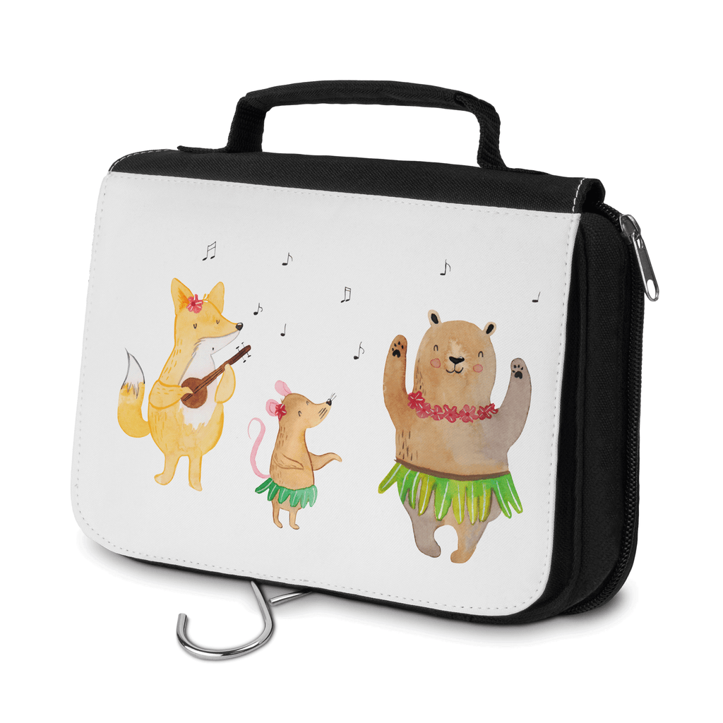 Kulturbeutel Waldtiere Aloha Kulturbeutel, Zum Aufhängen, Waschtasche, Kosmetiktasche, Damen, Herren, Aufbewahrungstasche, Schminktasche, Kosmetikbeutel, Organizer, Kulturtasche, Schminkutensil, Tiermotive, Gute Laune, lustige Sprüche, Tiere, Wald, Waldtiere, Musik, Aloha, Bär, Hase, Igel, Tanzen, Leben, Lachen