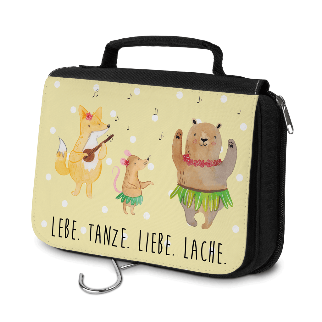 Kulturbeutel Waldtiere Aloha Kulturbeutel, Zum Aufhängen, Waschtasche, Kosmetiktasche, Damen, Herren, Aufbewahrungstasche, Schminktasche, Kosmetikbeutel, Organizer, Kulturtasche, Schminkutensil, Tiermotive, Gute Laune, lustige Sprüche, Tiere, Wald, Waldtiere, Musik, Aloha, Bär, Hase, Igel, Tanzen, Leben, Lachen