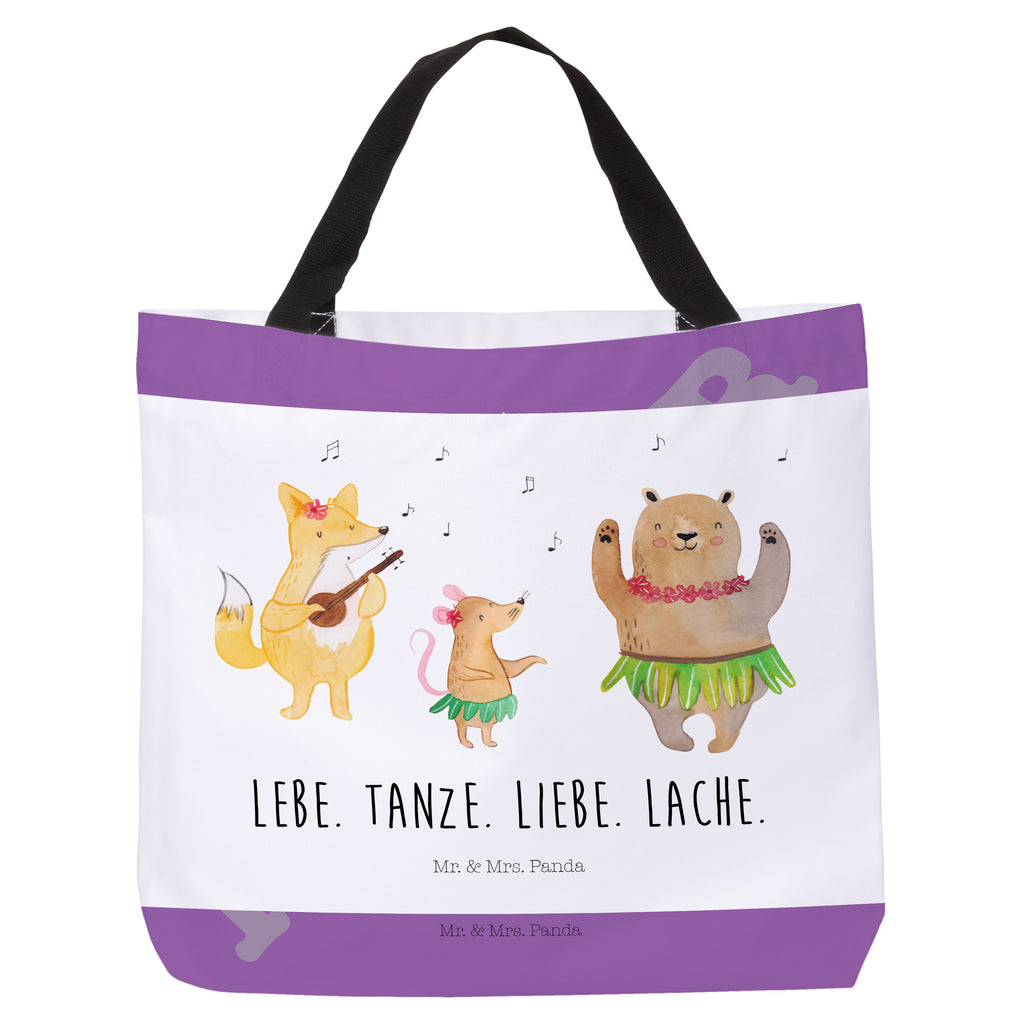 Shopper Waldtiere Aloha Beutel, Einkaufstasche, Tasche, Strandtasche, Einkaufsbeutel, Shopper, Schultasche, Freizeittasche, Tragebeutel, Schulbeutel, Alltagstasche, Tiermotive, Gute Laune, lustige Sprüche, Tiere, Wald, Waldtiere, Musik, Aloha, Bär, Hase, Igel, Tanzen, Leben, Lachen