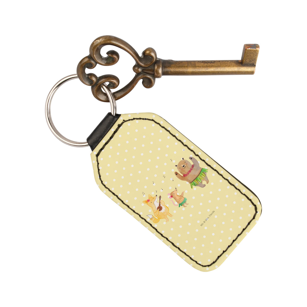 Rechteckig Schlüsselanhänger Waldtiere Aloha Schlüsselanhänger, Anhänger, Taschenanhänger, Glücksbringer, Schutzengel, Tiermotive, Gute Laune, lustige Sprüche, Tiere, Wald, Waldtiere, Musik, Aloha, Bär, Hase, Igel, Tanzen, Leben, Lachen