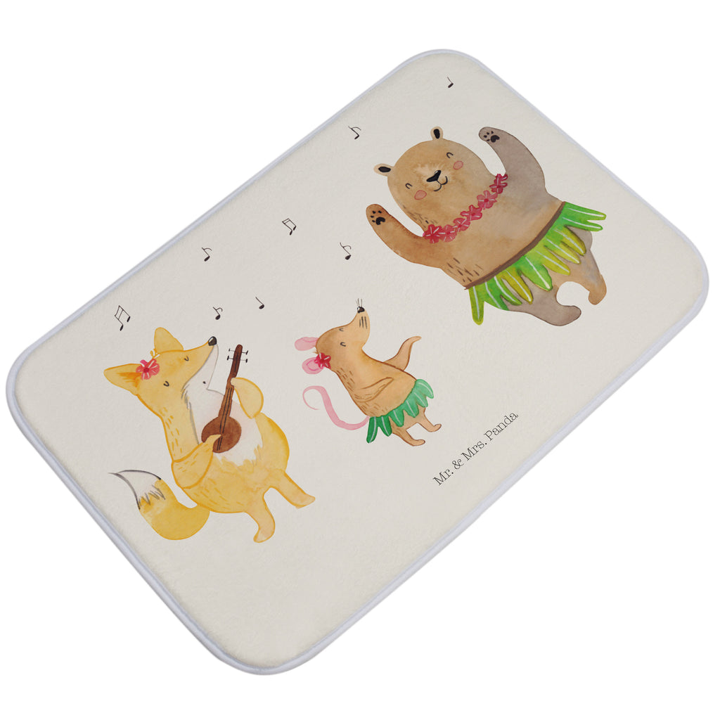 Badvorleger Waldtiere Aloha Badematte, Badteppich, Duschvorleger, Badezimmerteppich, Badezimmermatte, Badvorleger, Duschmatte, Duschteppich, Tiermotive, Gute Laune, lustige Sprüche, Tiere, Wald, Waldtiere, Musik, Aloha, Bär, Hase, Igel, Tanzen, Leben, Lachen