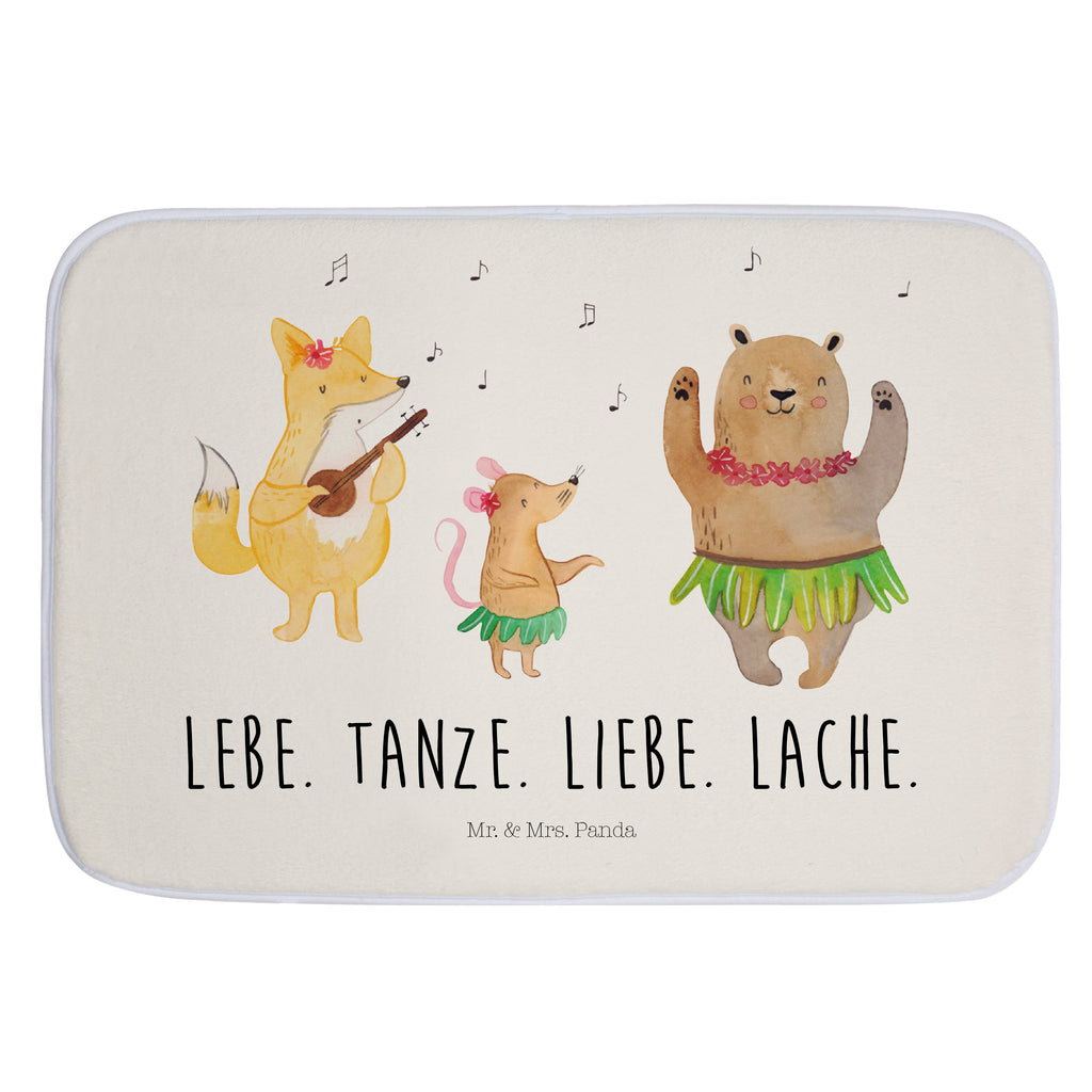 Badvorleger Waldtiere Aloha Badematte, Badteppich, Duschvorleger, Badezimmerteppich, Badezimmermatte, Badvorleger, Duschmatte, Duschteppich, Tiermotive, Gute Laune, lustige Sprüche, Tiere, Wald, Waldtiere, Musik, Aloha, Bär, Hase, Igel, Tanzen, Leben, Lachen