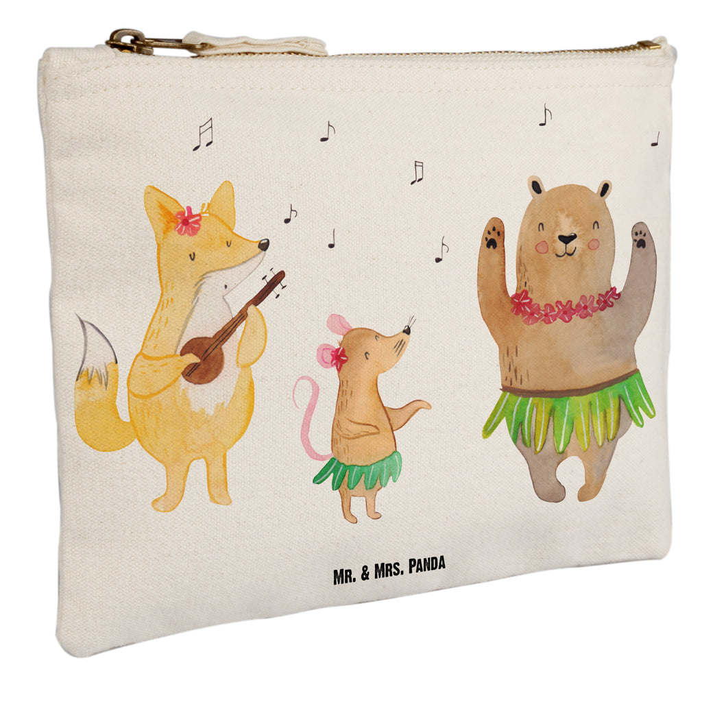 Schminktasche Waldtiere Aloha Schminktasche, Kosmetiktasche, Kosmetikbeutel, Stiftemäppchen, Etui, Federmappe, Makeup, XXL, Schminketui, Kosmetiketui, Schlamperetui, Tiermotive, Gute Laune, lustige Sprüche, Tiere, Wald, Waldtiere, Musik, Aloha, Bär, Hase, Igel, Tanzen, Leben, Lachen