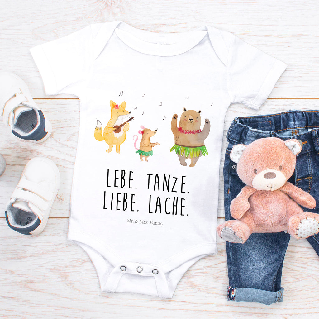 Organic Baby Body Waldtiere Aloha Babykleidung, Babystrampler, Strampler, Wickelbody, Baby Erstausstattung, Junge, Mädchen, Tiermotive, Gute Laune, lustige Sprüche, Tiere, Wald, Waldtiere, Musik, Aloha, Bär, Hase, Igel, Tanzen, Leben, Lachen
