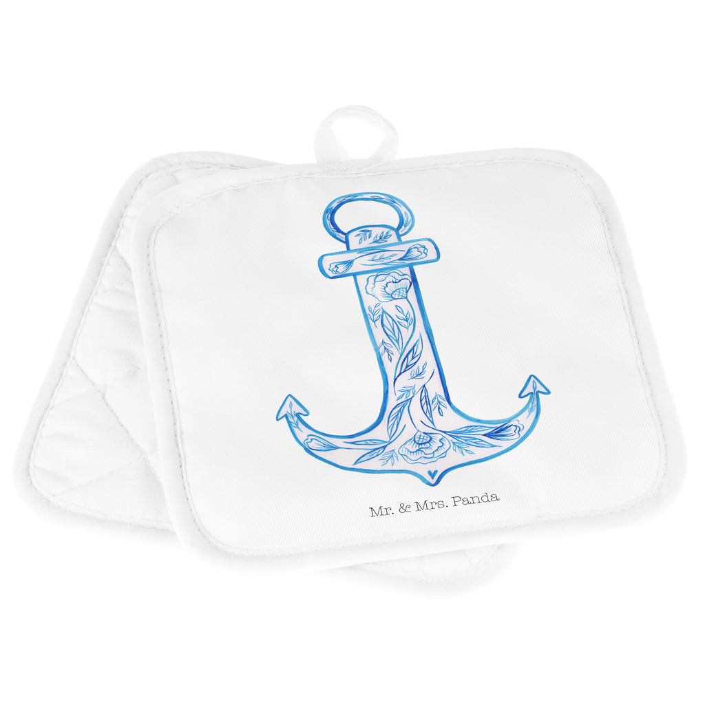 2er Set Topflappen  Anker Blau Topflappen, Topfuntersetzer, Ofenhandschuh, Topflappen Set, Topflappen lustig, Topflappen mit Spruch, Tiermotive, Gute Laune, lustige Sprüche, Tiere
