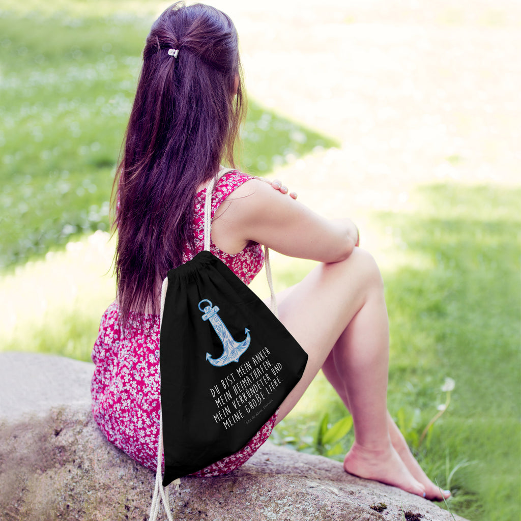 Sportbeutel Anker Blau Turnbeutel, Beutel, Sporttasche, Tasche, Stoffbeutel, Tiermotive, Gute Laune, lustige Sprüche, Tiere