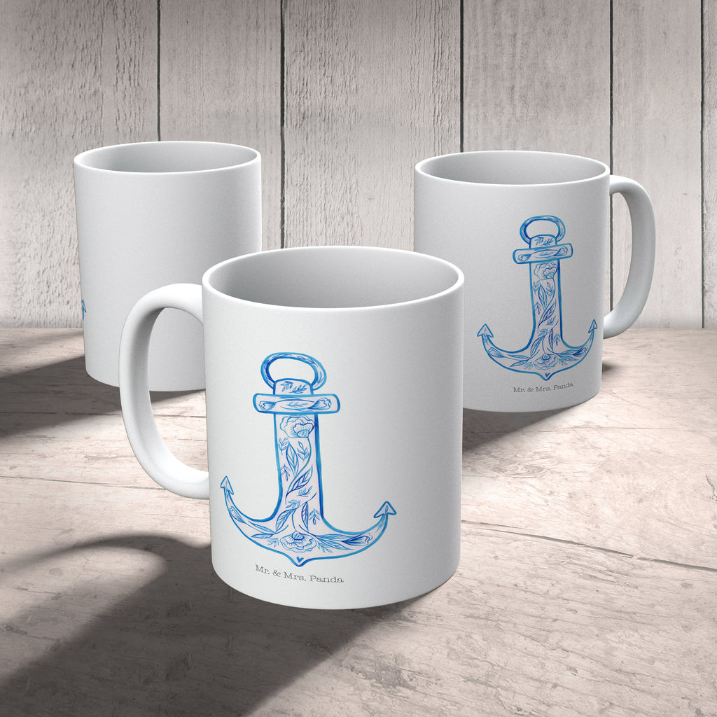 Tasse Anker Blau  Becher, Kaffeetasse, Kaffeebecher, Tee, Frühstück, Büro  süße Tiermotive, gute Laune, lustige Sprüche, Tiere
