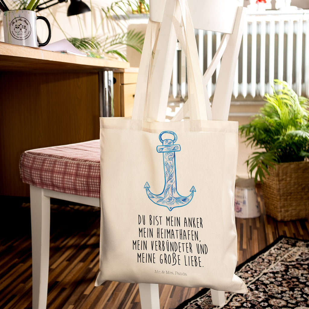 Tragetasche Anker Blau Beuteltasche, Beutel, Einkaufstasche, Jutebeutel, Stoffbeutel, Tiermotive, Gute Laune, lustige Sprüche, Tiere