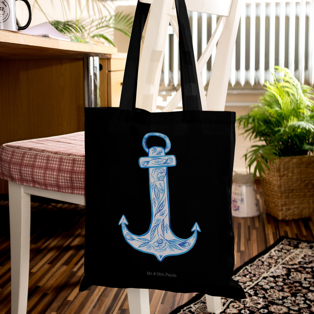 Tragetasche Anker Blau Beuteltasche, Beutel, Einkaufstasche, Jutebeutel, Stoffbeutel, Tiermotive, Gute Laune, lustige Sprüche, Tiere