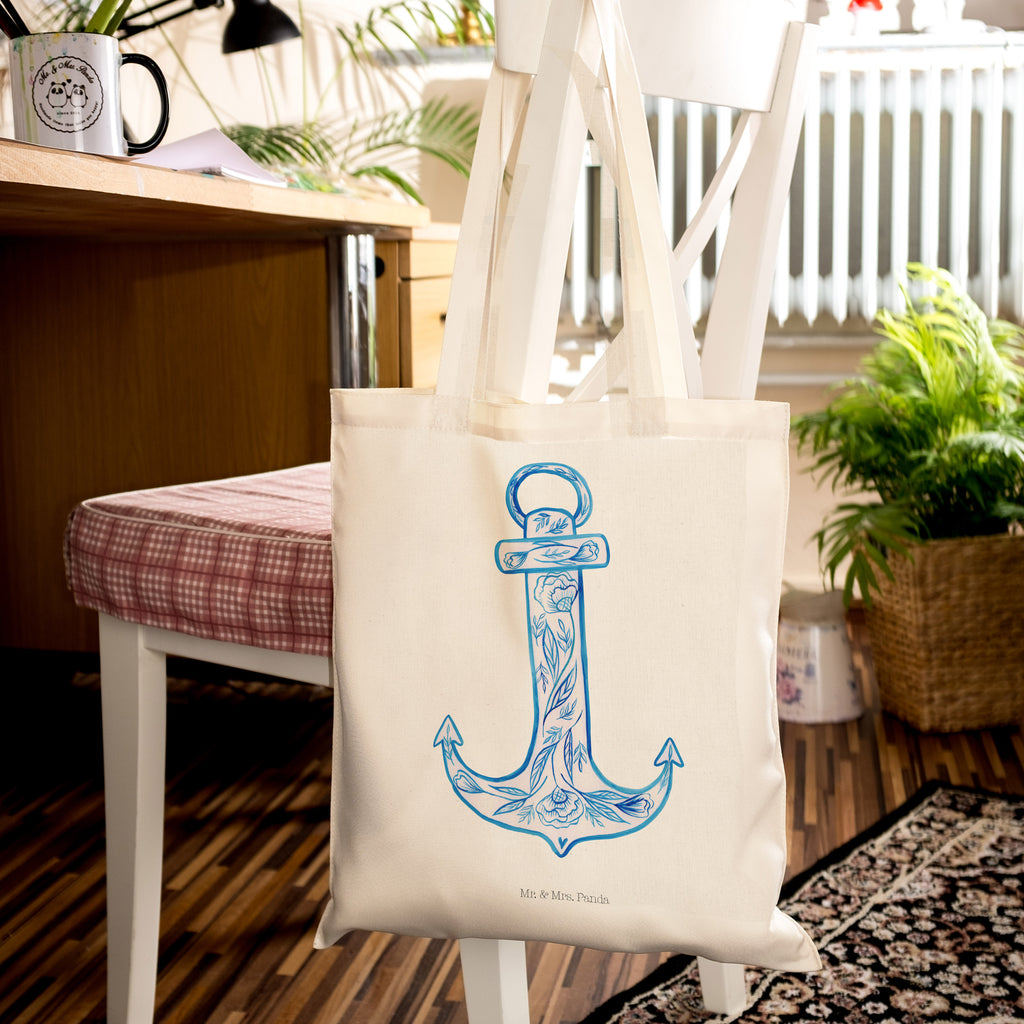 Tragetasche Anker Blau Beuteltasche, Beutel, Einkaufstasche, Jutebeutel, Stoffbeutel, Tiermotive, Gute Laune, lustige Sprüche, Tiere
