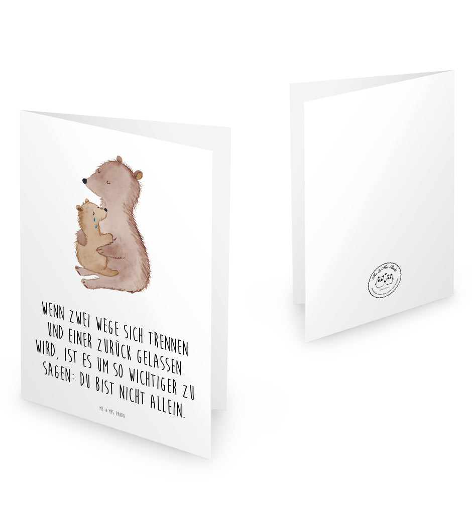 Klapp Trauerkarte Bär mit Kind weinend Trauerkarte, Beileidskarte, Kondolenzkarte, Umschlag, Briefumschlag, Klappkarte, Tod, Gestorben, Trauer, Beerdigung, Beileid, Anteilnahme, Trauersprüche, Beileidsprüche, Verlust, Oma, Opa, Großeltern, Kind, Karte