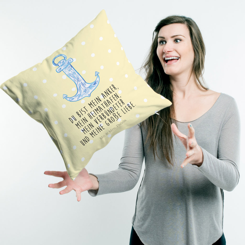 40x40 Kissen Anker Blau Kissenhülle, Kopfkissen, Sofakissen, Dekokissen, Motivkissen, Tiermotive, Gute Laune, lustige Sprüche, Tiere
