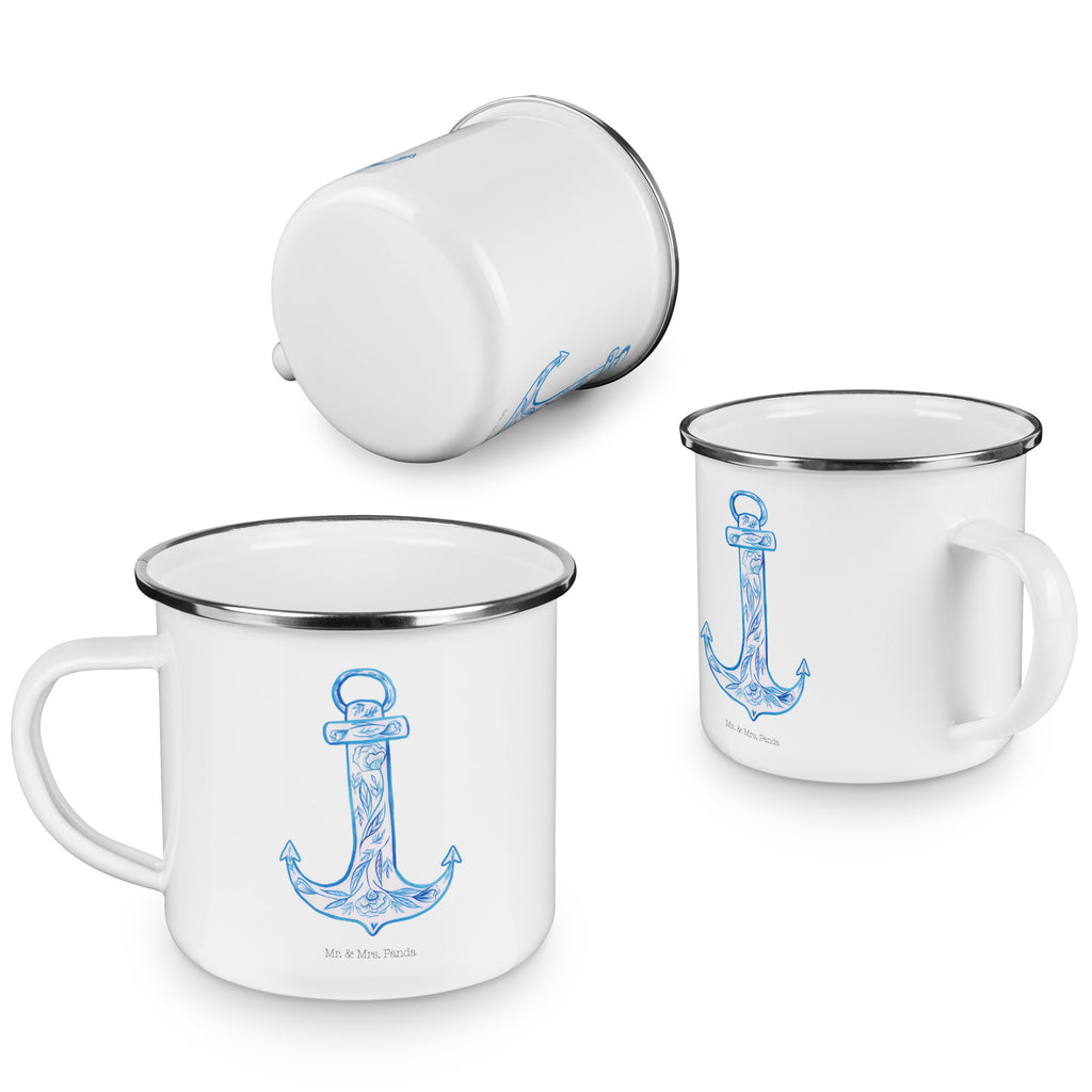 Camping Emaille Tasse Anker Blau Campingtasse, Trinkbecher, Metalltasse, Outdoor Tasse, Emaille Trinkbecher, Blechtasse Outdoor, Emaille Campingbecher, Edelstahl Trinkbecher, Metalltasse für Camping, Kaffee Blechtasse, Camping Tasse Metall, Tiermotive, Gute Laune, lustige Sprüche, Tiere
