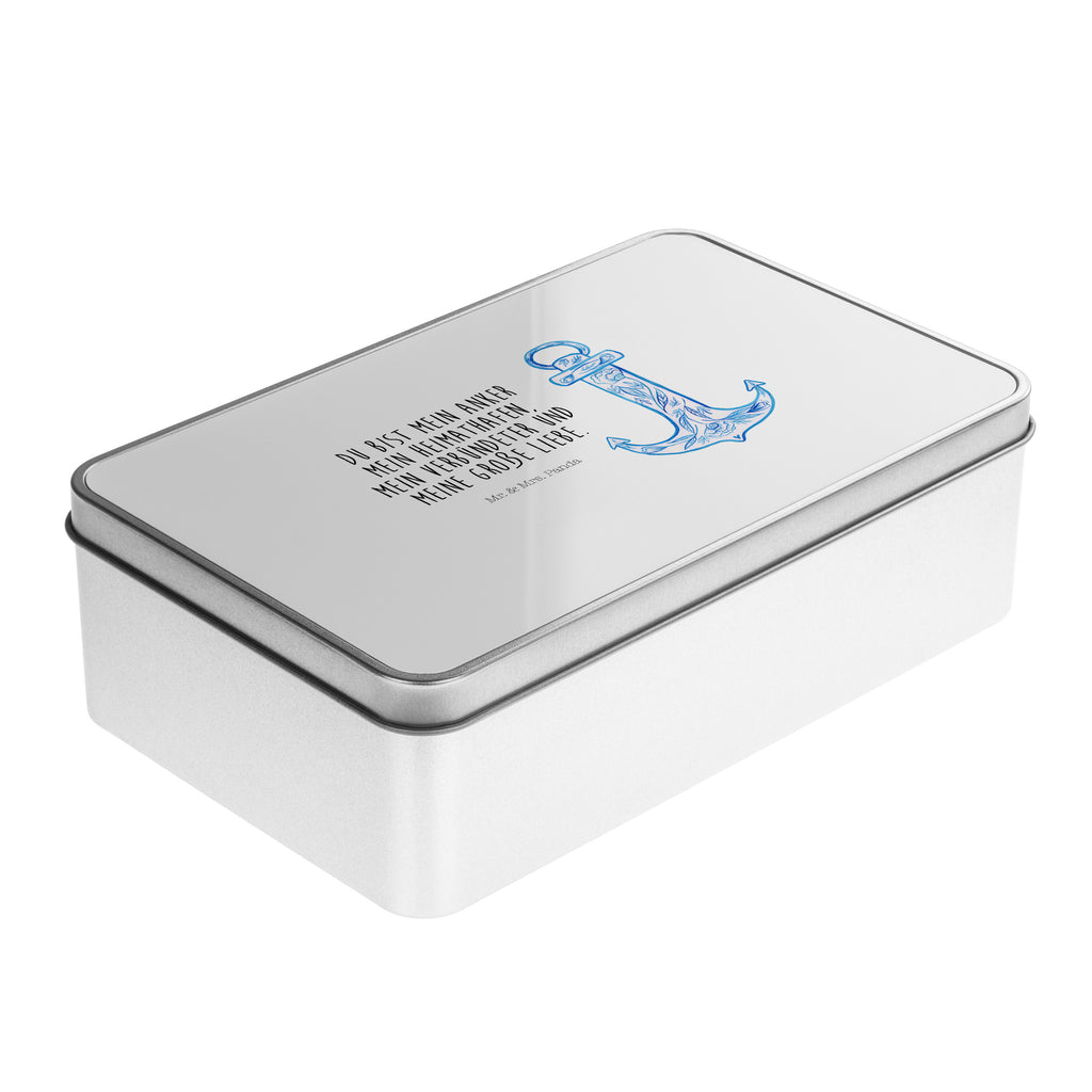 Metalldose rechteckig Anker Blau Blechdose, Metalldose, Blechbox, Container, Keksdose, Vorratsdose, Vorratsbox, Döschen, Versperbox, Vesperdose, Aufbewahrungsdose, Aufbewahrungsbox, Aluminiumdose, Dose, Tiermotive, Gute Laune, lustige Sprüche, Tiere