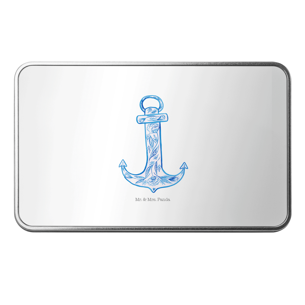 Metalldose rechteckig Anker Blau Blechdose, Metalldose, Blechbox, Container, Keksdose, Vorratsdose, Vorratsbox, Döschen, Versperbox, Vesperdose, Aufbewahrungsdose, Aufbewahrungsbox, Aluminiumdose, Dose, Tiermotive, Gute Laune, lustige Sprüche, Tiere