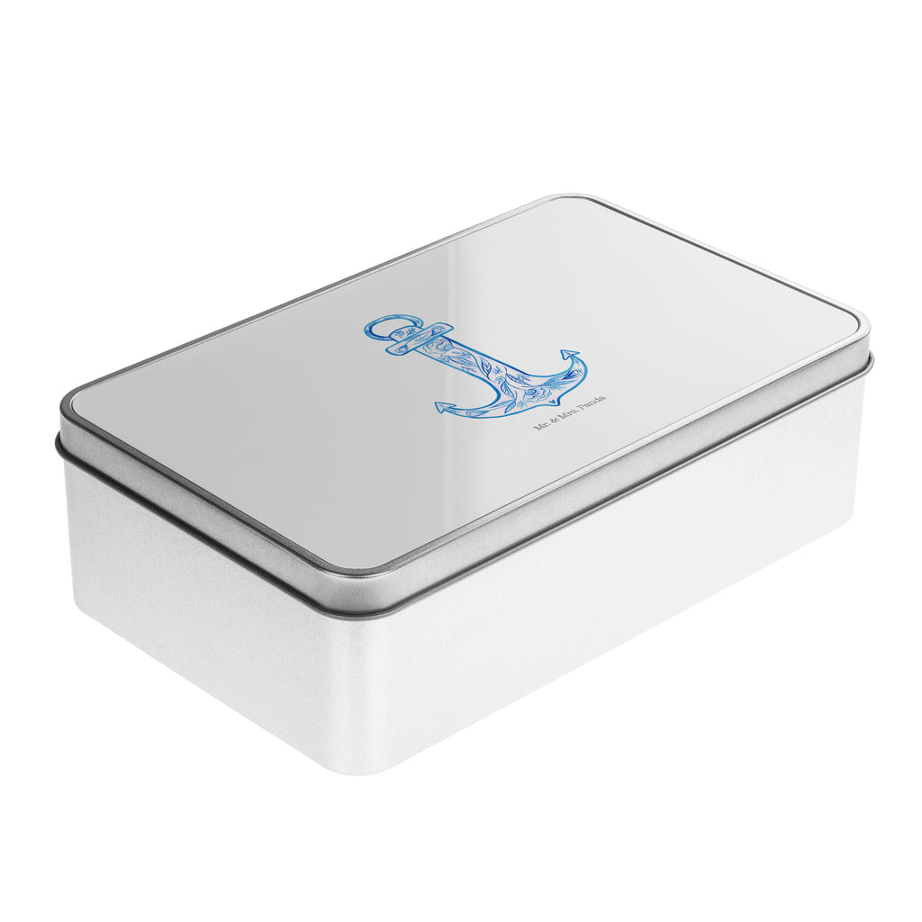 Metalldose rechteckig Anker Blau Blechdose, Metalldose, Blechbox, Container, Keksdose, Vorratsdose, Vorratsbox, Döschen, Versperbox, Vesperdose, Aufbewahrungsdose, Aufbewahrungsbox, Aluminiumdose, Dose, Tiermotive, Gute Laune, lustige Sprüche, Tiere