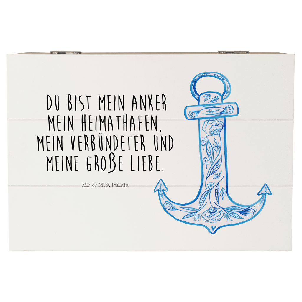 Holzkiste Anker Blau Holzkiste, Kiste, Schatzkiste, Truhe, Schatulle, XXL, Erinnerungsbox, Erinnerungskiste, Dekokiste, Aufbewahrungsbox, Tiermotive, Gute Laune, lustige Sprüche, Tiere