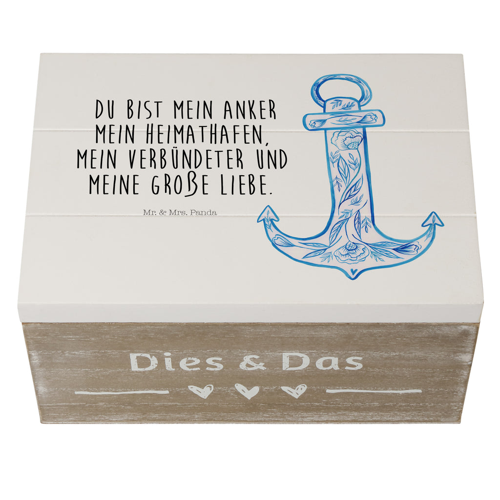 Holzkiste Anker Blau Holzkiste, Kiste, Schatzkiste, Truhe, Schatulle, XXL, Erinnerungsbox, Erinnerungskiste, Dekokiste, Aufbewahrungsbox, Tiermotive, Gute Laune, lustige Sprüche, Tiere