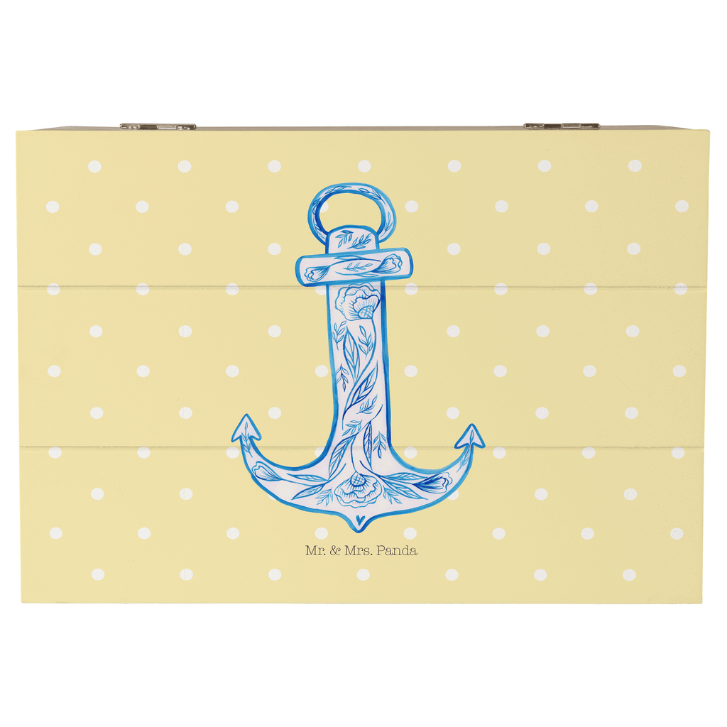 Holzkiste Anker Blau Holzkiste, Kiste, Schatzkiste, Truhe, Schatulle, XXL, Erinnerungsbox, Erinnerungskiste, Dekokiste, Aufbewahrungsbox, Tiermotive, Gute Laune, lustige Sprüche, Tiere