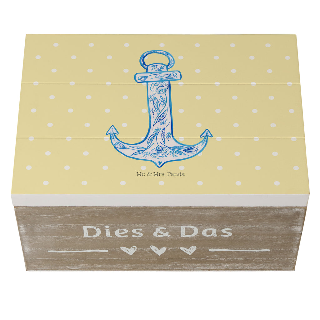 Holzkiste Anker Blau Holzkiste, Kiste, Schatzkiste, Truhe, Schatulle, XXL, Erinnerungsbox, Erinnerungskiste, Dekokiste, Aufbewahrungsbox, Tiermotive, Gute Laune, lustige Sprüche, Tiere