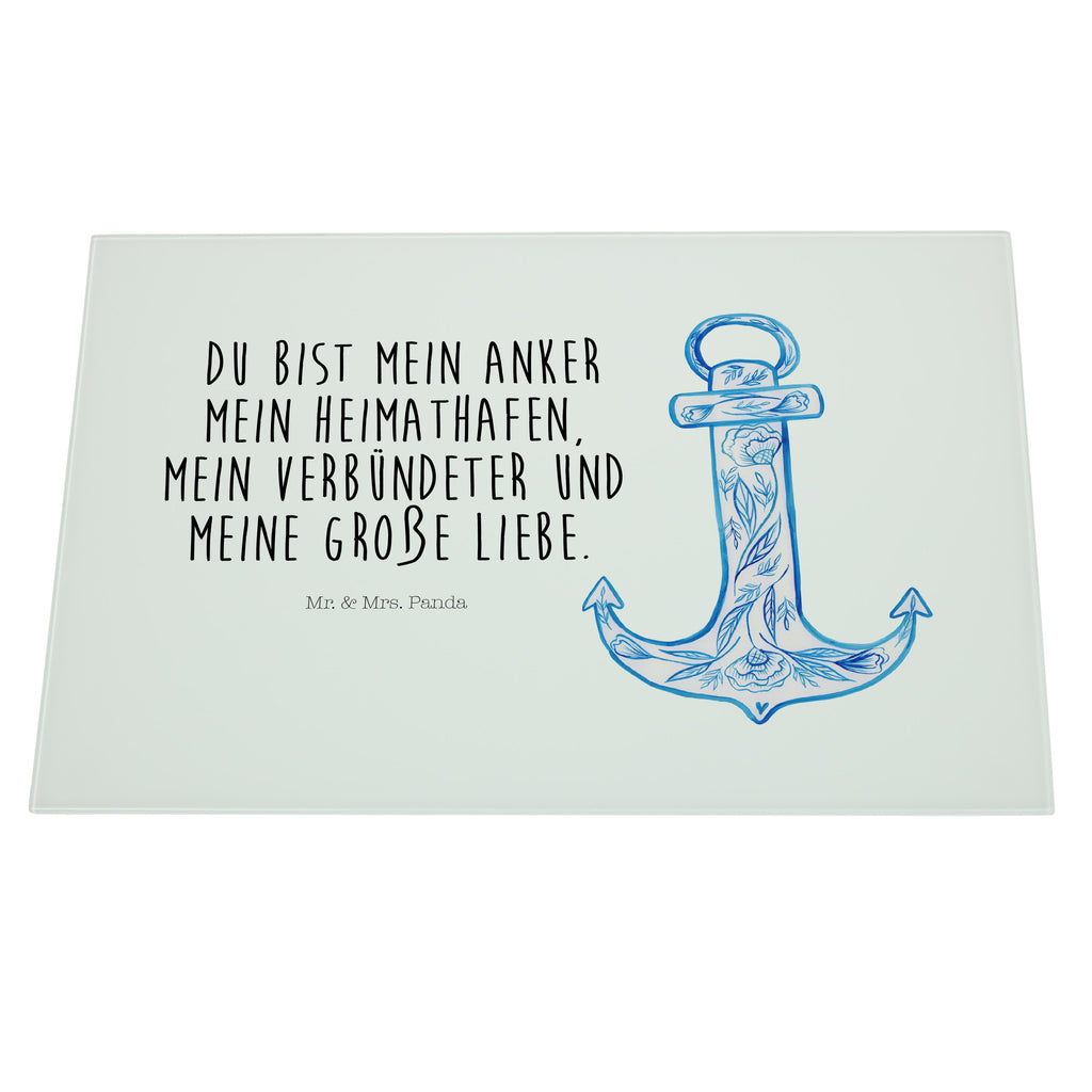 XL Glas Schneidbrett Anker Blau Glasschneidebrett, Schneidebrett, Frühstücksbrett, Küche, Tiermotive, Gute Laune, lustige Sprüche, Tiere