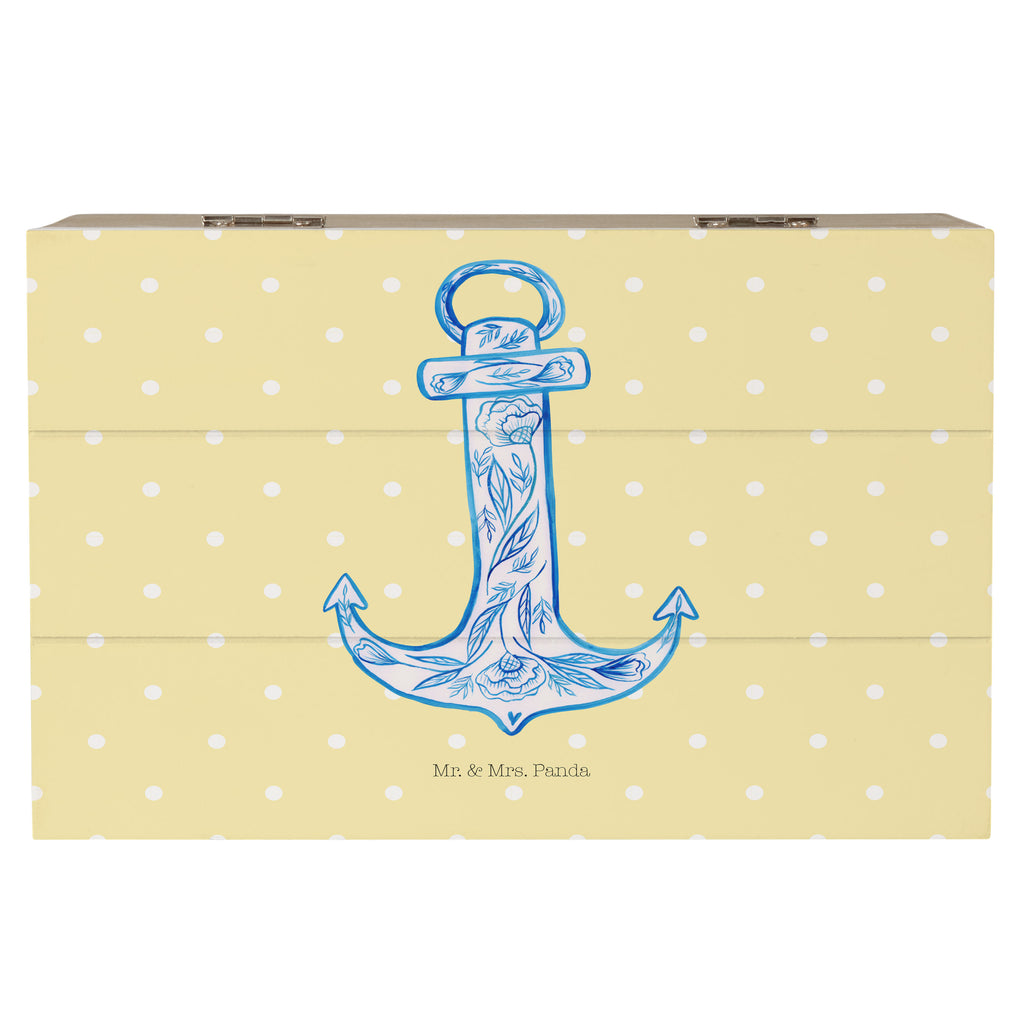 Holzkiste Anker Blau Holzkiste, Kiste, Schatzkiste, Truhe, Schatulle, XXL, Erinnerungsbox, Erinnerungskiste, Dekokiste, Aufbewahrungsbox, Tiermotive, Gute Laune, lustige Sprüche, Tiere