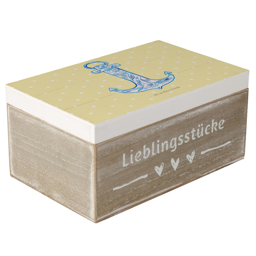 Holzkiste Anker Blau Holzkiste, Kiste, Schatzkiste, Truhe, Schatulle, XXL, Erinnerungsbox, Erinnerungskiste, Dekokiste, Aufbewahrungsbox, Tiermotive, Gute Laune, lustige Sprüche, Tiere
