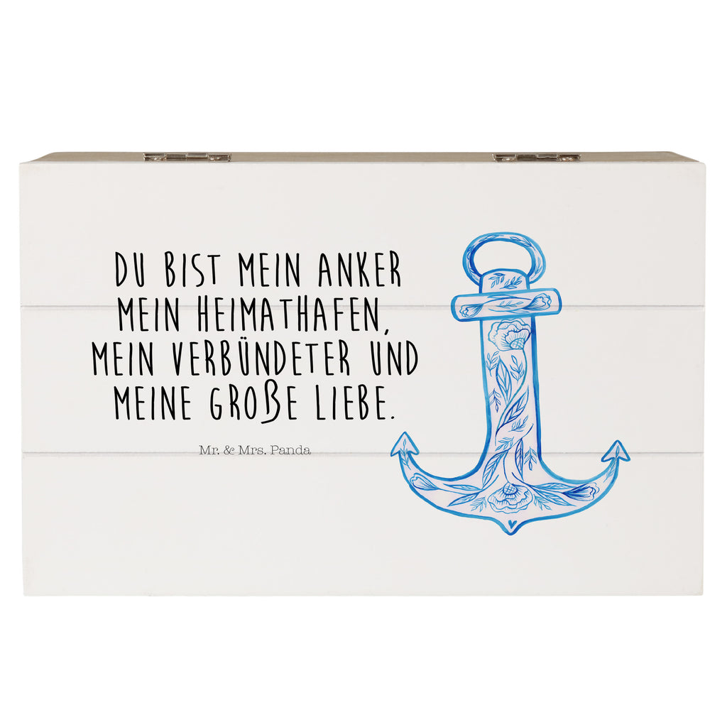 Holzkiste Anker Blau Holzkiste, Kiste, Schatzkiste, Truhe, Schatulle, XXL, Erinnerungsbox, Erinnerungskiste, Dekokiste, Aufbewahrungsbox, Tiermotive, Gute Laune, lustige Sprüche, Tiere