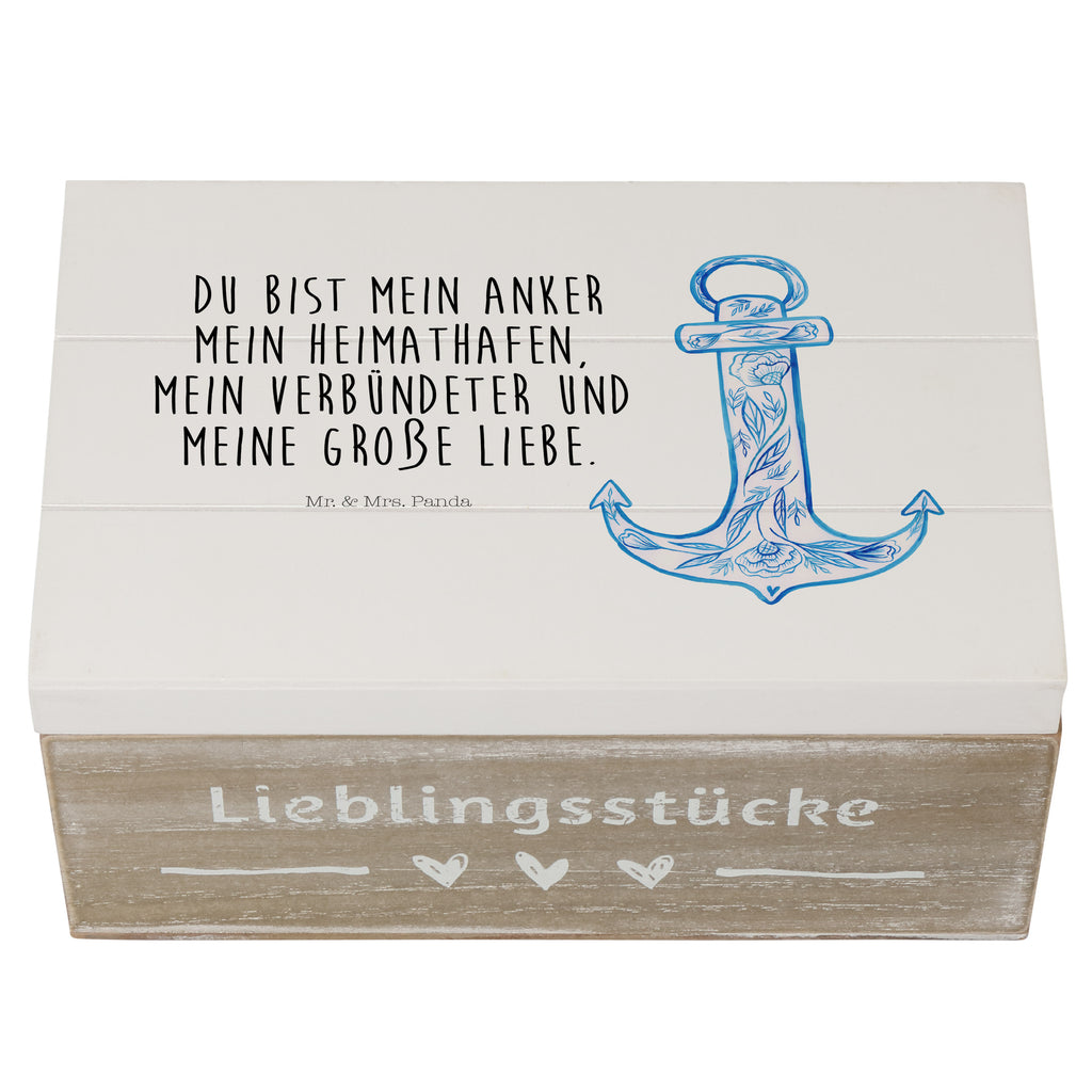 Holzkiste Anker Blau Holzkiste, Kiste, Schatzkiste, Truhe, Schatulle, XXL, Erinnerungsbox, Erinnerungskiste, Dekokiste, Aufbewahrungsbox, Tiermotive, Gute Laune, lustige Sprüche, Tiere