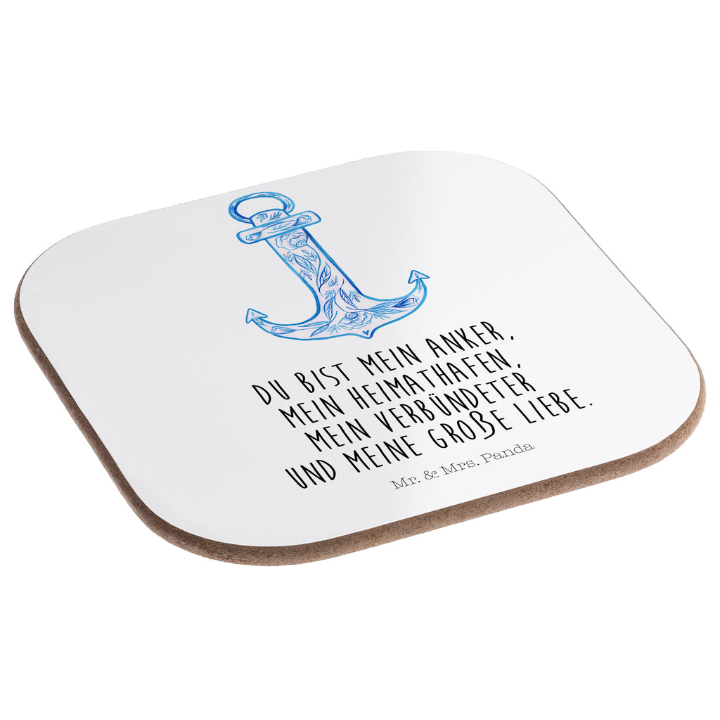 Quadratische Untersetzer Anker Blau Bierdeckel, Glasuntersetzer, Untersetzer Gläser, Getränkeuntersetzer, Tiermotive, Gute Laune, lustige Sprüche, Tiere