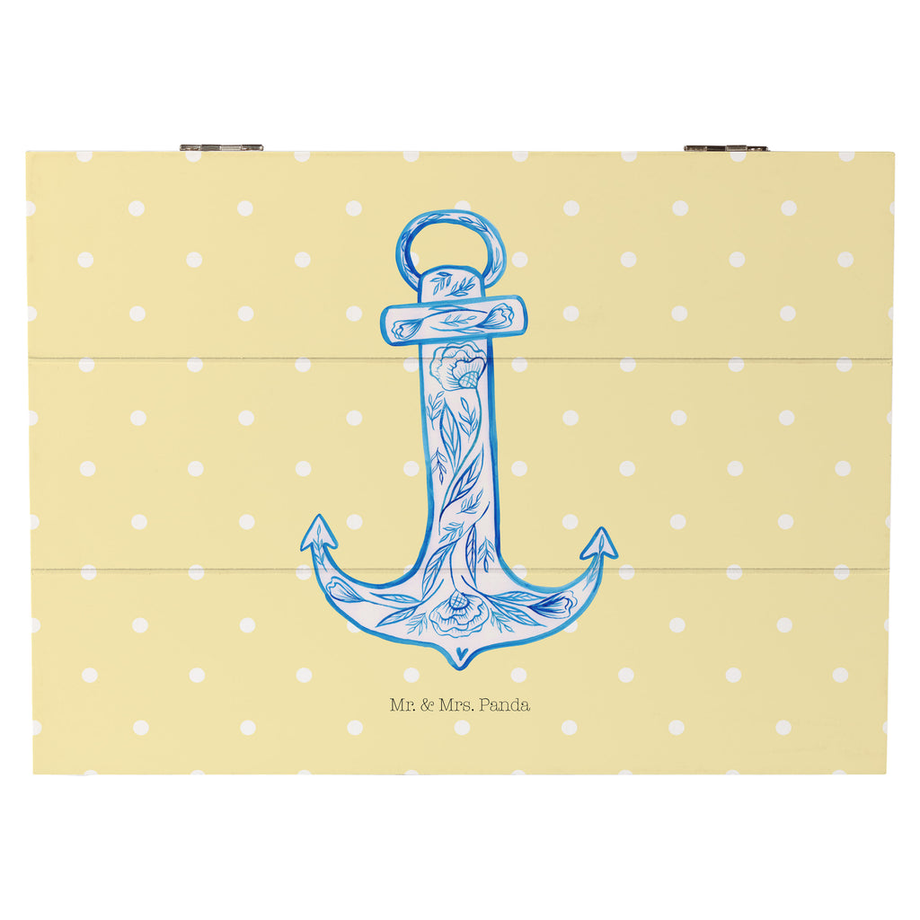 Holzkiste Anker Blau Holzkiste, Kiste, Schatzkiste, Truhe, Schatulle, XXL, Erinnerungsbox, Erinnerungskiste, Dekokiste, Aufbewahrungsbox, Tiermotive, Gute Laune, lustige Sprüche, Tiere