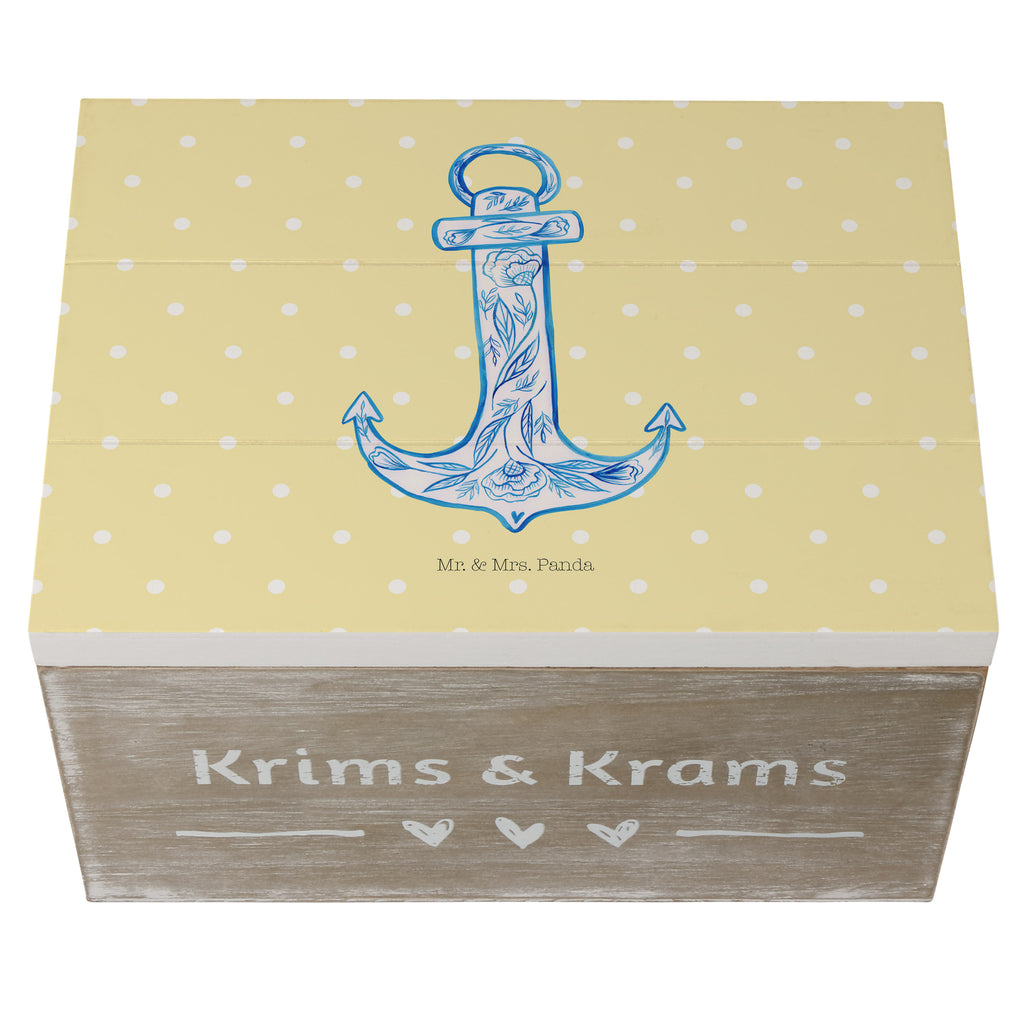 Holzkiste Anker Blau Holzkiste, Kiste, Schatzkiste, Truhe, Schatulle, XXL, Erinnerungsbox, Erinnerungskiste, Dekokiste, Aufbewahrungsbox, Tiermotive, Gute Laune, lustige Sprüche, Tiere