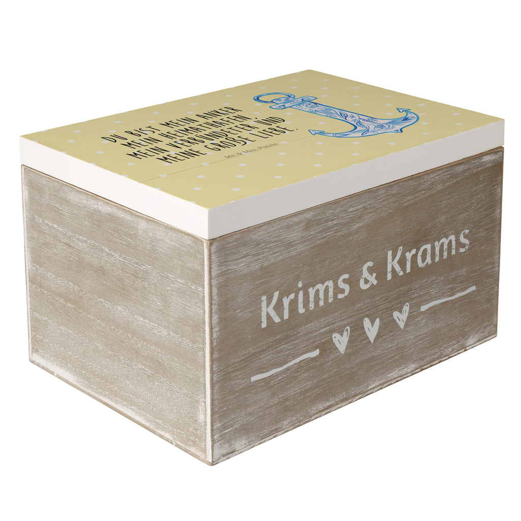 Holzkiste Anker Blau Holzkiste, Kiste, Schatzkiste, Truhe, Schatulle, XXL, Erinnerungsbox, Erinnerungskiste, Dekokiste, Aufbewahrungsbox, Tiermotive, Gute Laune, lustige Sprüche, Tiere