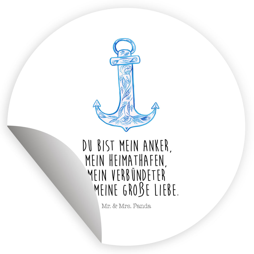 80mm Rund Aufkleber Anker Blau
