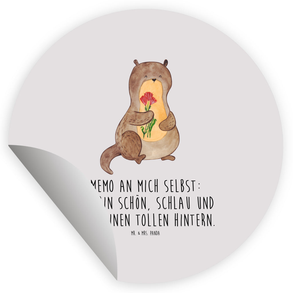 120mm Rund Aufkleber Otter Blumenstrauß Sticker, Aufkleber, Etikett, Kinder, rund, Otter, Fischotter, Seeotter, Otter Seeotter See Otter