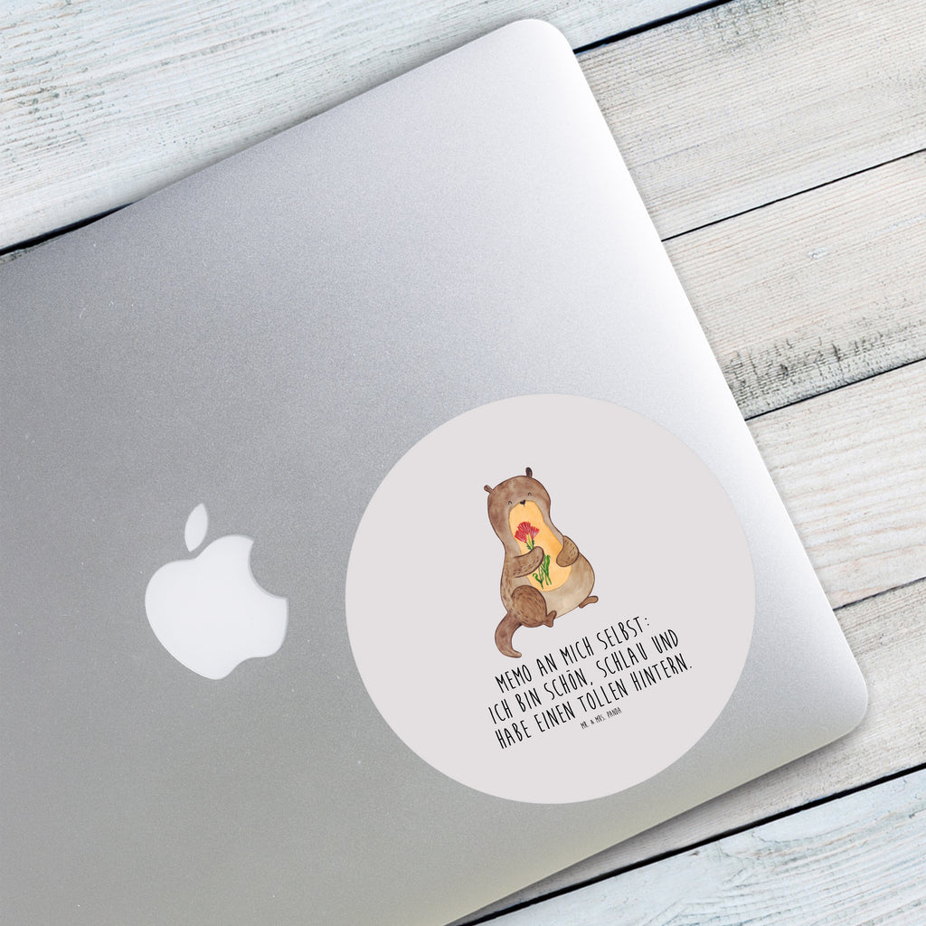 120mm Rund Aufkleber Otter Blumenstrauß Sticker, Aufkleber, Etikett, Kinder, rund, Otter, Fischotter, Seeotter, Otter Seeotter See Otter