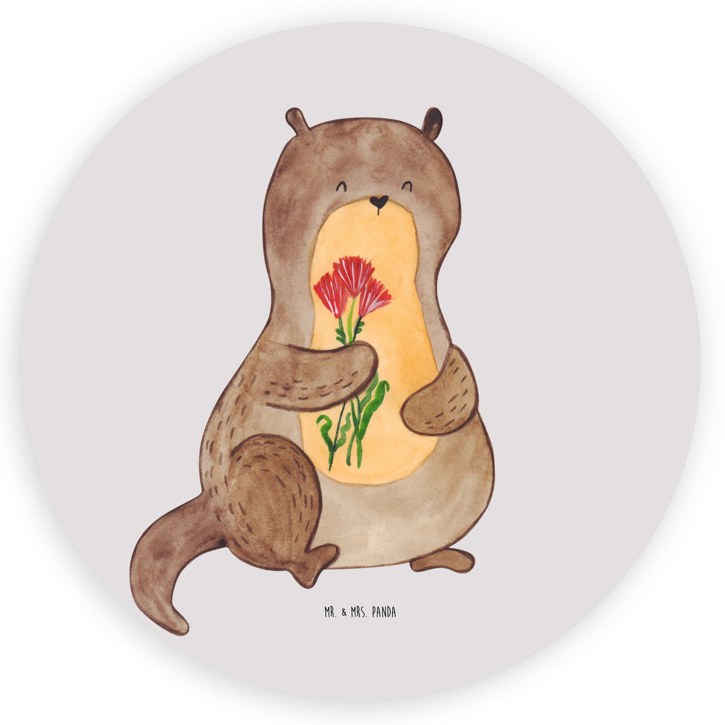 120mm Rund Aufkleber Otter Blumenstrauß Sticker, Aufkleber, Etikett, Kinder, rund, Otter, Fischotter, Seeotter, Otter Seeotter See Otter