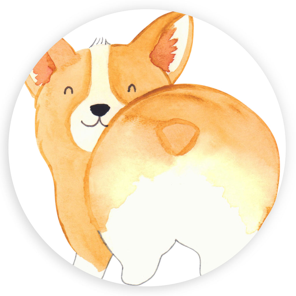 120mm Rund Aufkleber Corgie Po Sticker, Aufkleber, Etikett, Kinder, rund, Hund, Hundemotiv, Haustier, Hunderasse, Tierliebhaber, Hundebesitzer, Sprüche, Corgie, Hundeliebe, Motivation, Selbstliebe, Spruch
