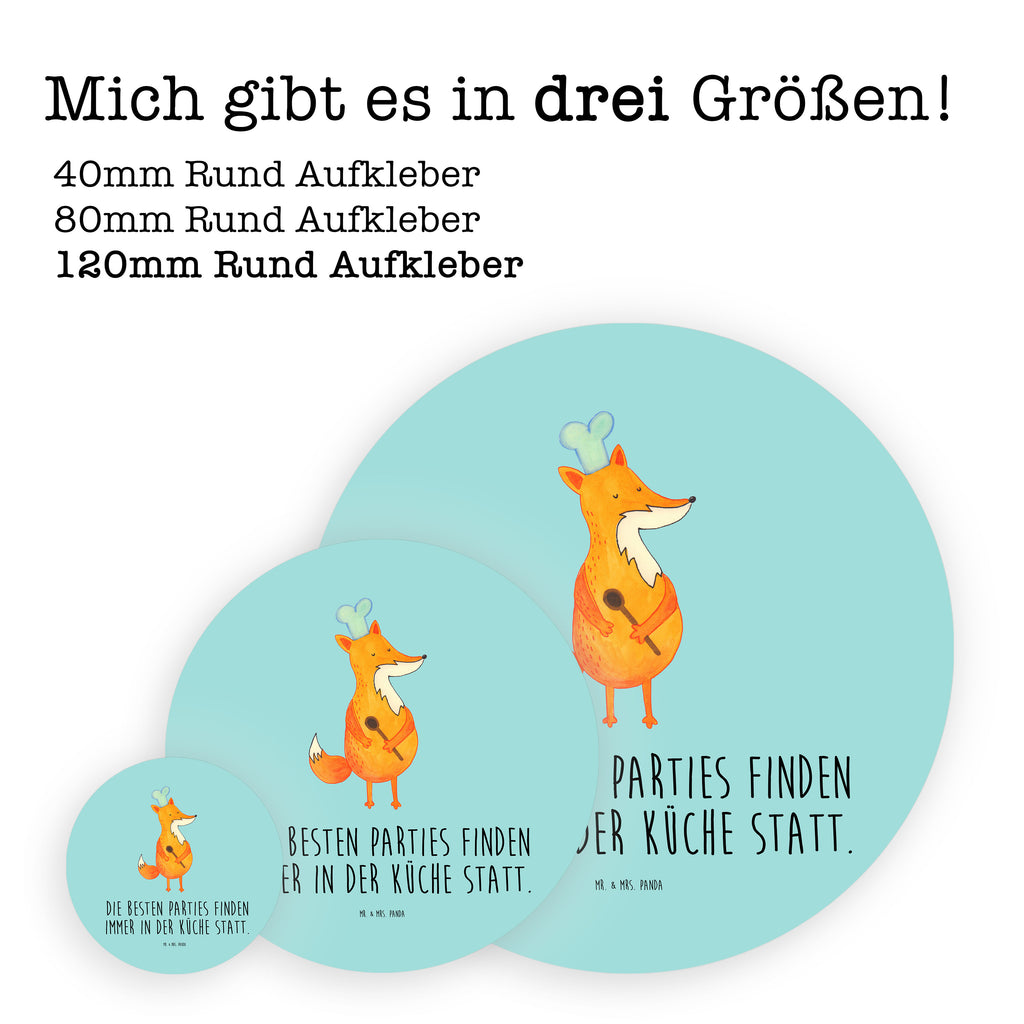 120mm Rund Aufkleber Fuchs Koch Sticker, Aufkleber, Etikett, Kinder, rund, Fuchs, Füchse, Koch Geschenk, Küche Spruch, Küche Deko, Köche, Bäcker, Party Spruch, Spruch lustig, witzig