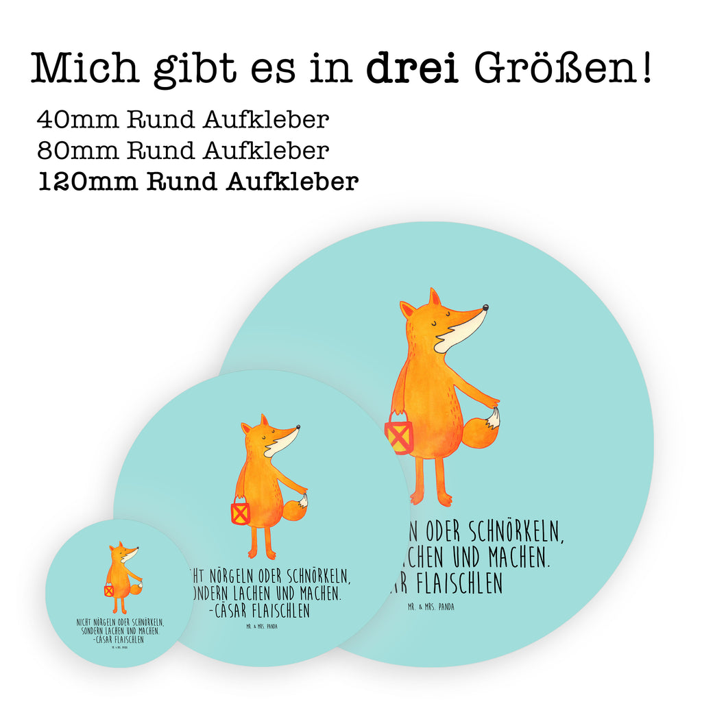 120mm Rund Aufkleber Fuchs Laterne Sticker, Aufkleber, Etikett, Kinder, rund, Fuchs, Füchse, Spruch trösten, Liebeskummer Spruch, Laterne, Sankt Martin, Laternenumzug, Aufmuntern, Cäsar Otto Hugo Flaischlen