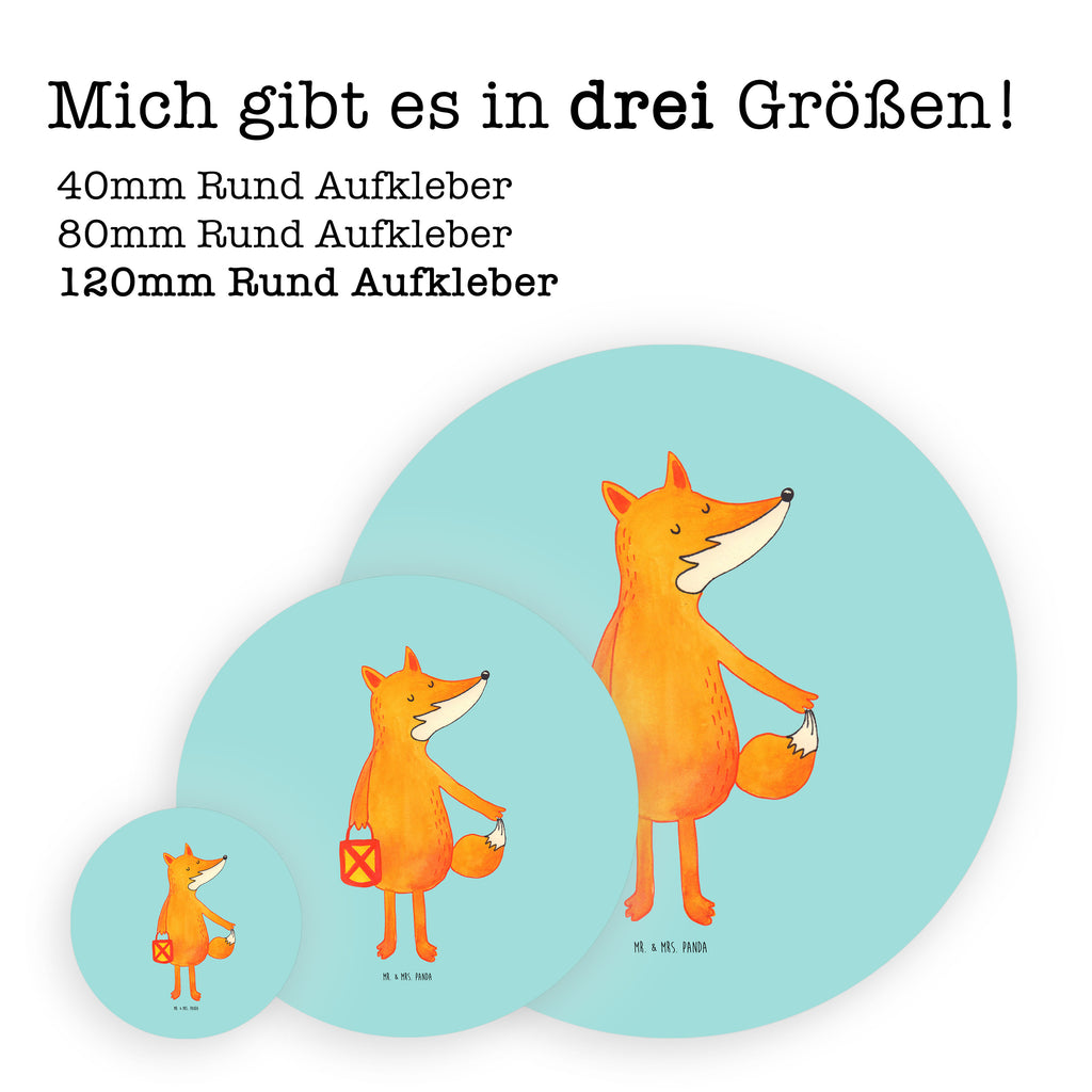 120mm Rund Aufkleber Fuchs Laterne Sticker, Aufkleber, Etikett, Kinder, rund, Fuchs, Füchse, Spruch trösten, Liebeskummer Spruch, Laterne, Sankt Martin, Laternenumzug, Aufmuntern, Cäsar Otto Hugo Flaischlen