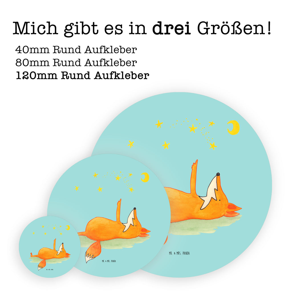 120mm Rund Aufkleber Fuchs Sterne