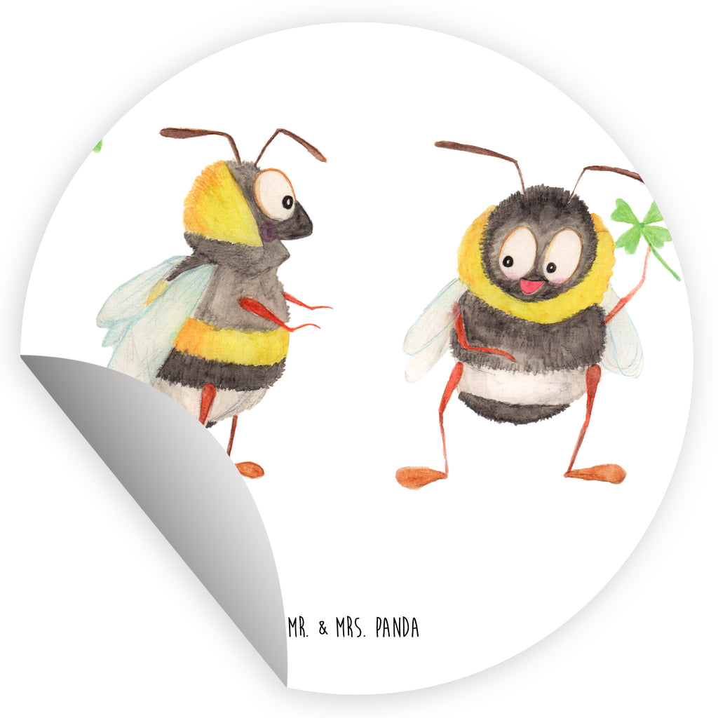 120mm Rund Aufkleber Hummeln mit Kleeblatt Sticker, Aufkleber, Etikett, Kinder, rund, Tiermotive, Gute Laune, lustige Sprüche, Tiere, Hummel, Biene, Spruch positiv, Biene Deko, Spruch schön, glücklich sein, glücklich werden, Spruch fröhlich