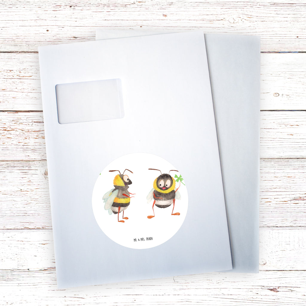 120mm Rund Aufkleber Hummeln mit Kleeblatt Sticker, Aufkleber, Etikett, Kinder, rund, Tiermotive, Gute Laune, lustige Sprüche, Tiere, Hummel, Biene, Spruch positiv, Biene Deko, Spruch schön, glücklich sein, glücklich werden, Spruch fröhlich