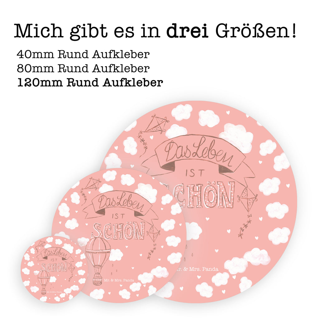 120mm Rund Aufkleber Heißluftballons Das Leben ist schön