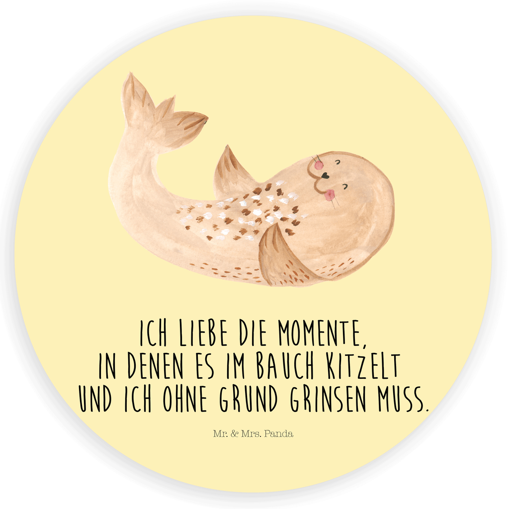 120mm Rund Aufkleber Robbe liegend Sticker, Aufkleber, Etikett, Kinder, rund, süße Tiermotive, gute Laune, lustige Sprüche, Tiere, Robbe, Robben, Seehund, Strand, Meerestier, Ostsee, Nordsee, Lachen, Freude