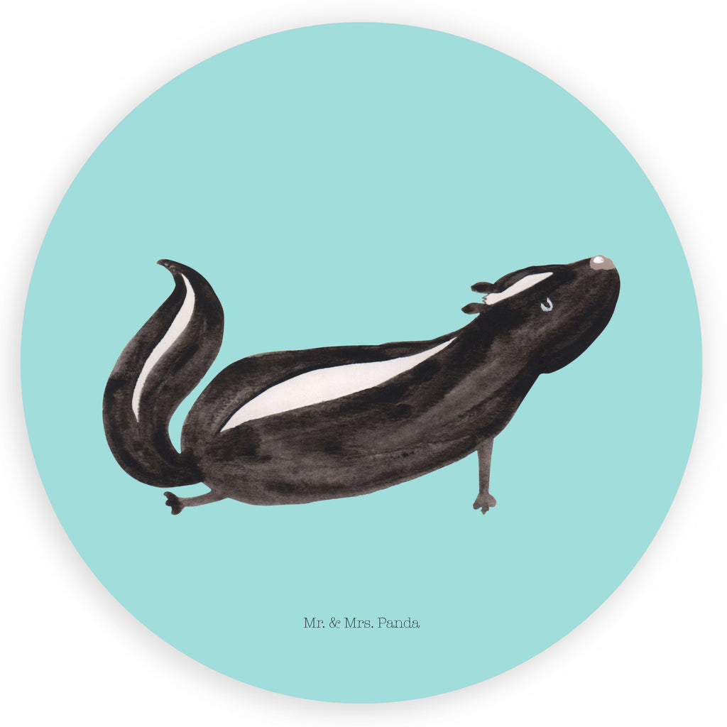40mm Rund Aufkleber Stinktier Yoga Sticker, Aufkleber, Etikett, Kinder, rund, Stinktier, Skunk, Wildtier, Raubtier, Stinker, Stinki, Yoga, Namaste, Lebe, Liebe, Lache