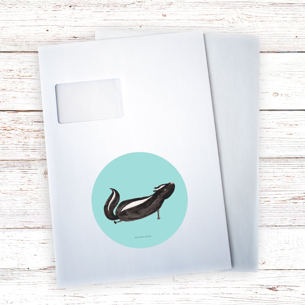 40mm Rund Aufkleber Stinktier Yoga Sticker, Aufkleber, Etikett, Kinder, rund, Stinktier, Skunk, Wildtier, Raubtier, Stinker, Stinki, Yoga, Namaste, Lebe, Liebe, Lache
