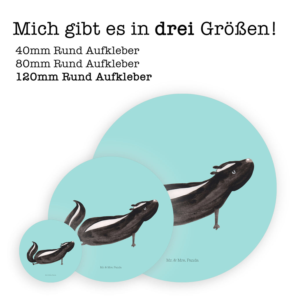 40mm Rund Aufkleber Stinktier Yoga Sticker, Aufkleber, Etikett, Kinder, rund, Stinktier, Skunk, Wildtier, Raubtier, Stinker, Stinki, Yoga, Namaste, Lebe, Liebe, Lache
