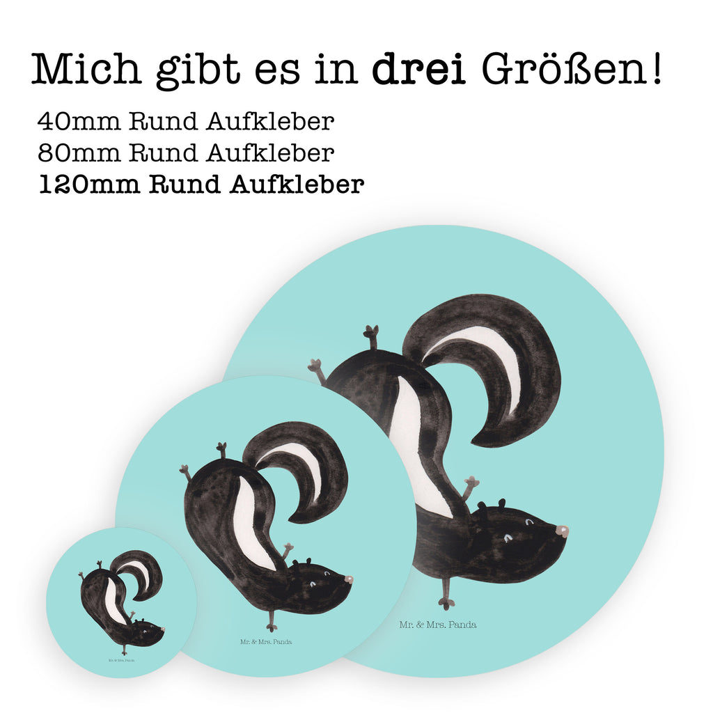 120mm Rund Aufkleber Stinktier Handstand